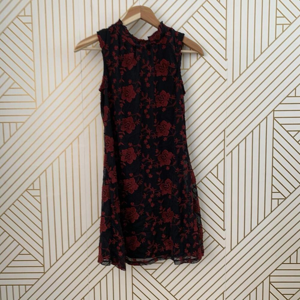 Superfoxx Y2K Chiffon Floral mini Dress Whimsigoth Fairy core Embroidered XS